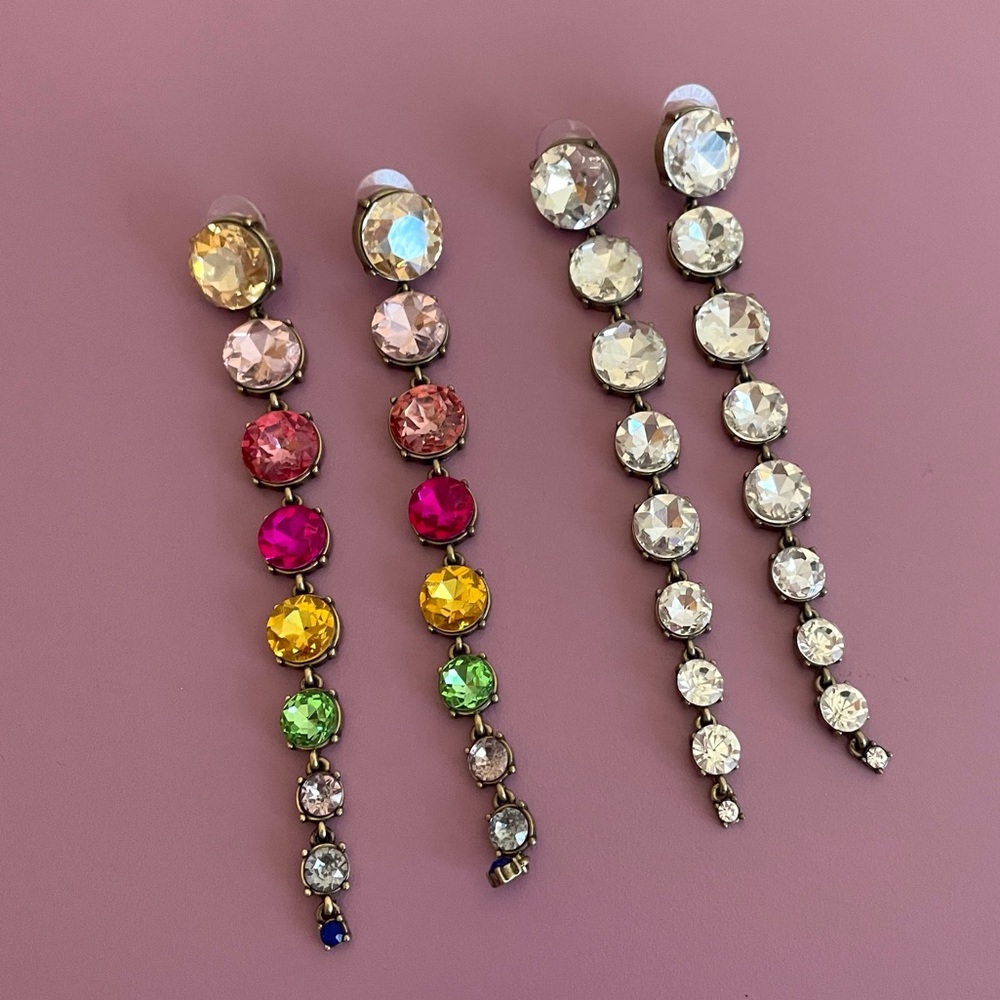 Lot of 2 BaubleBar Crystal Drop Earrings